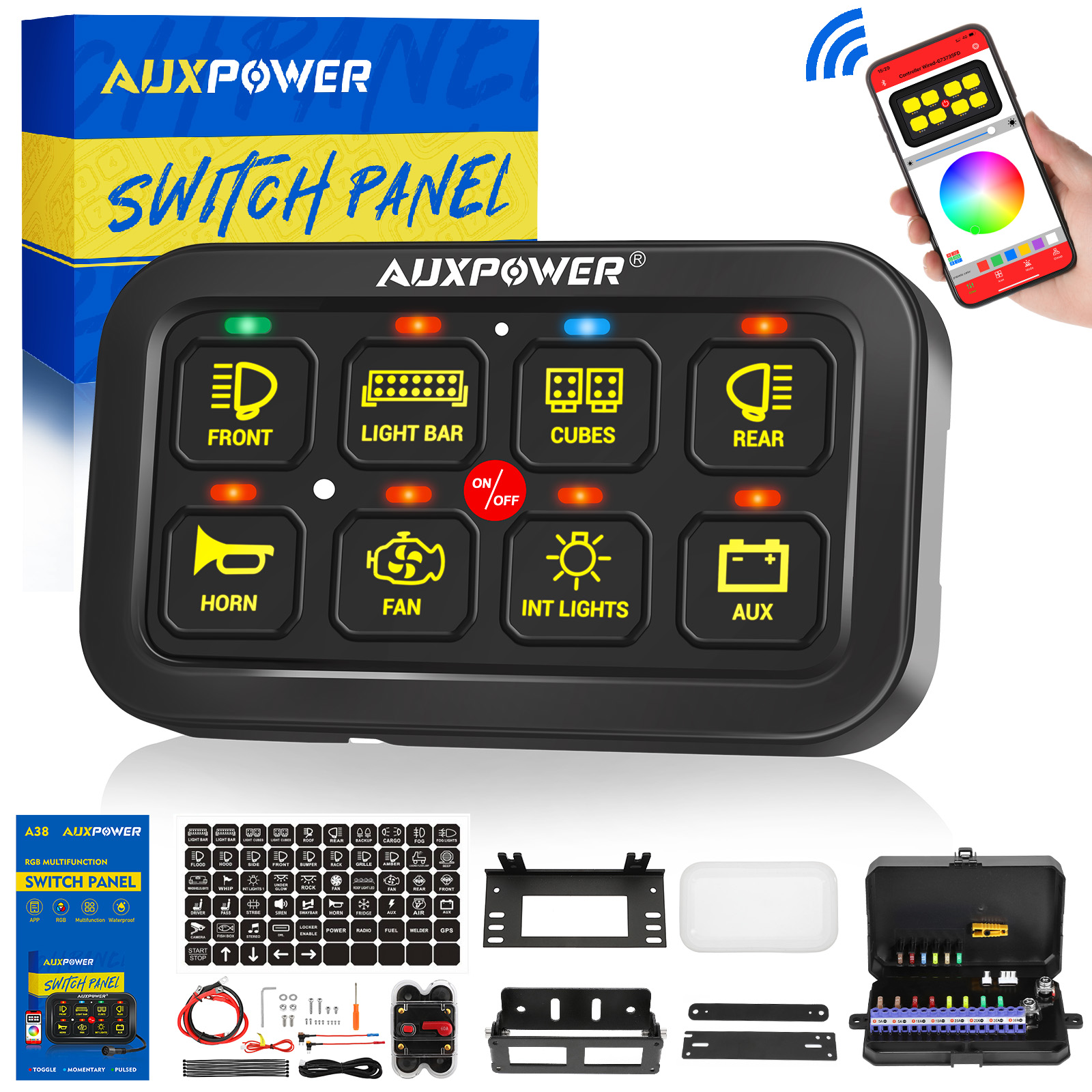 Diy Marine Electronics - Universal 6/8 gang Switch Panel RGB