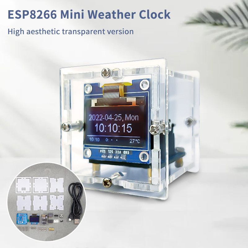 ESP8266 Mini Weather Clock Kit - Diy Electronics Tools reseña y precio