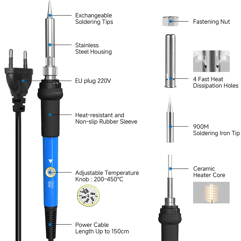 Adjustable Temp 220V 60W Elect - Diy Electronics Tools reseña y precio