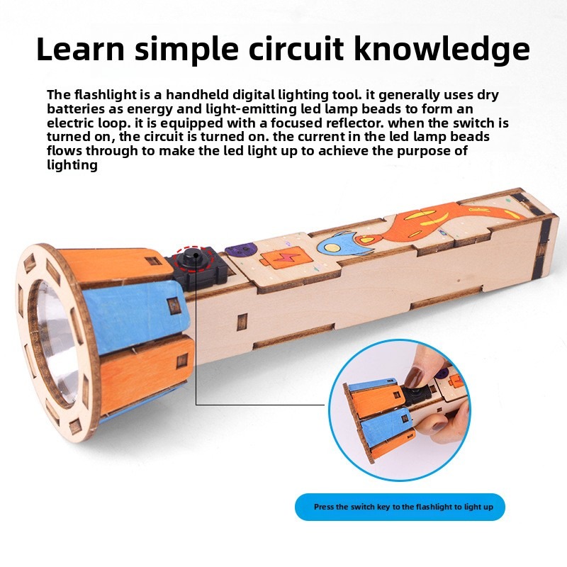 DIY Wooden Flashlight Kit Educ - Diy Electronics Projects For Kids reseña y precio