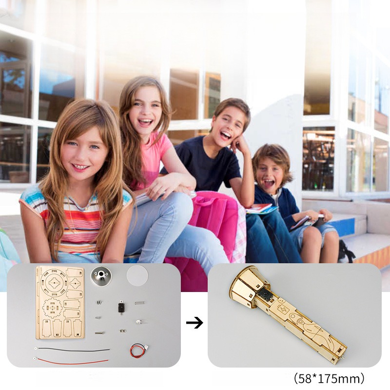 DIY Wooden Flashlight Kit Educ - Diy Electronics Projects For Kids reseña y precio