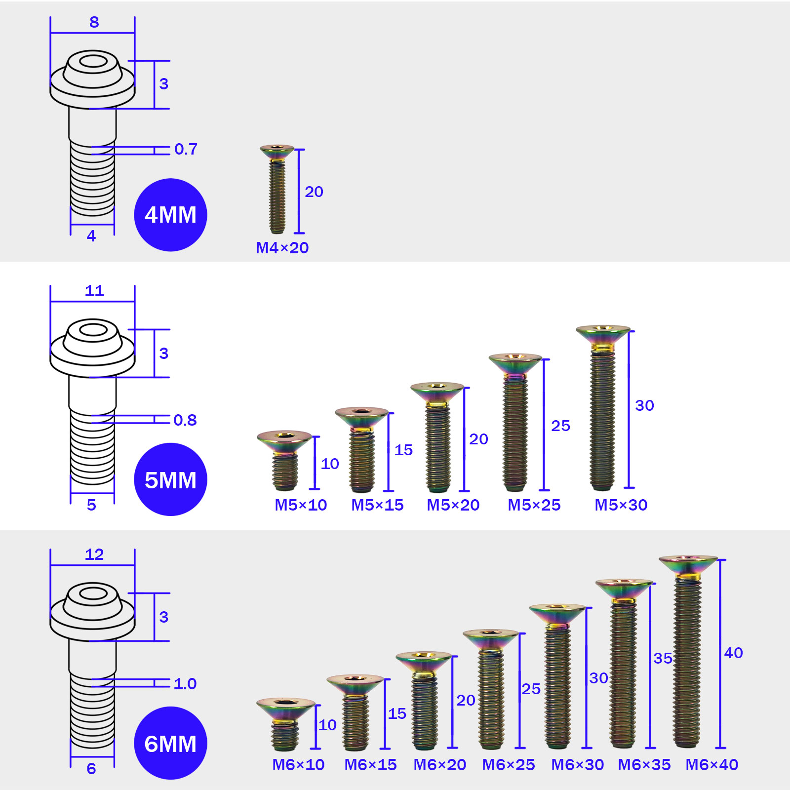 Titanium Countersunk Hex Bolts - Diy Motorcycle Electronics reseña y precio