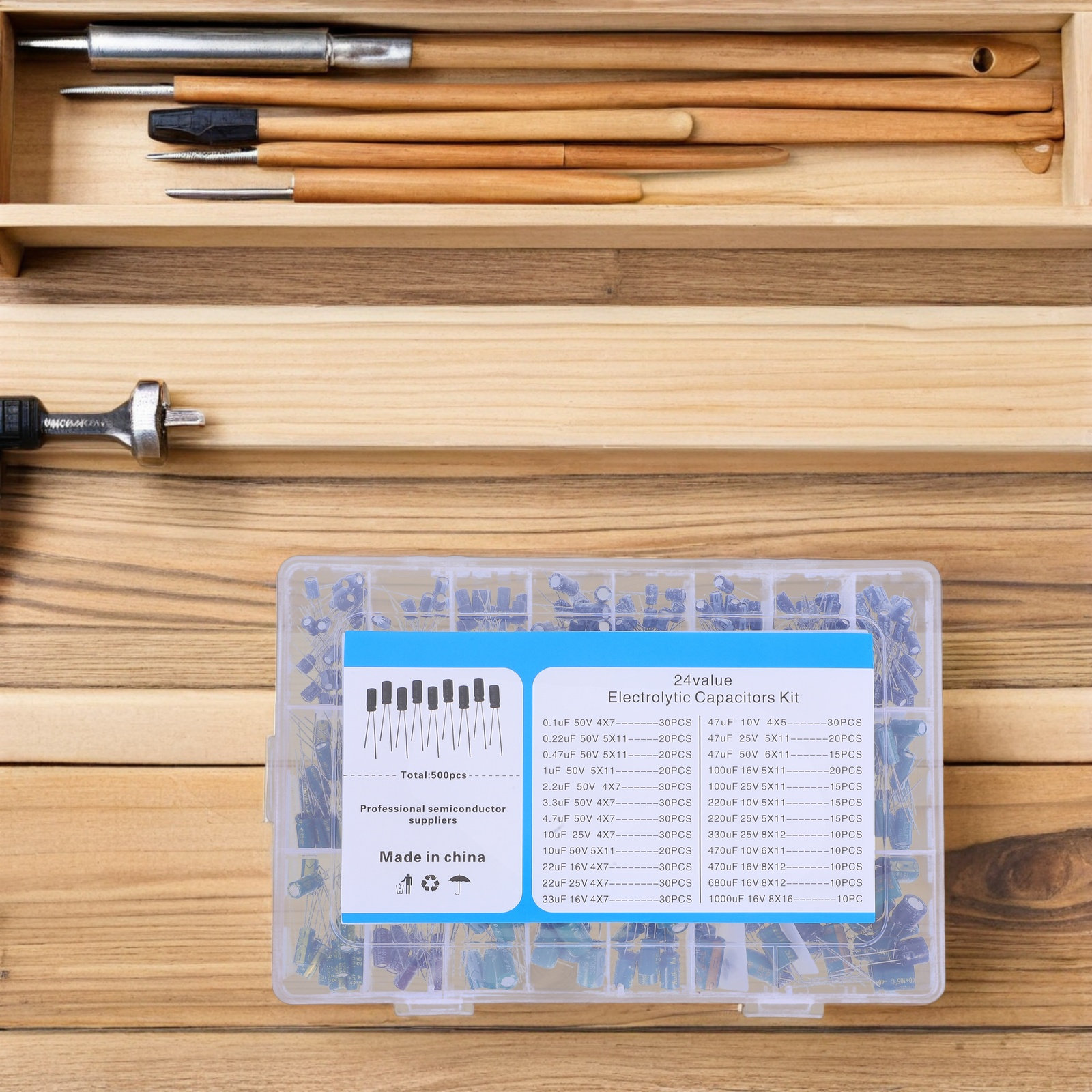 500Pcs Electrolytic Capacitor  - Diy In Electronics reseña y precio