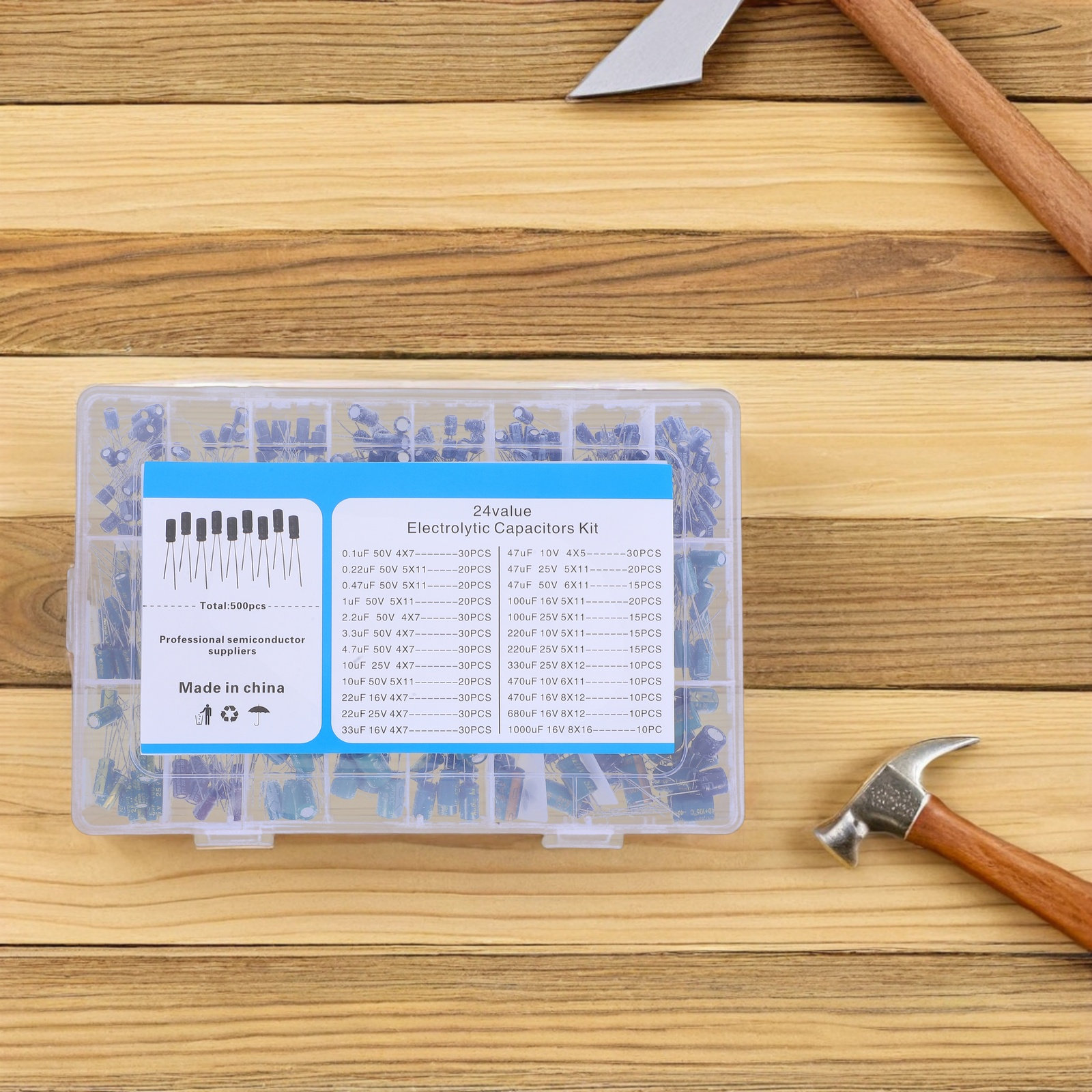 500Pcs Electrolytic Capacitor  - Diy In Electronics reseña y precio