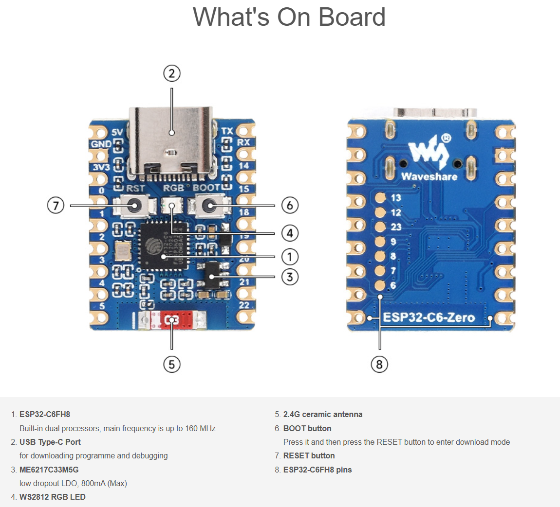 ESP32-C6 Zero Super Mini Devel - Esp32 Wifi Bluetooth reseña y precio