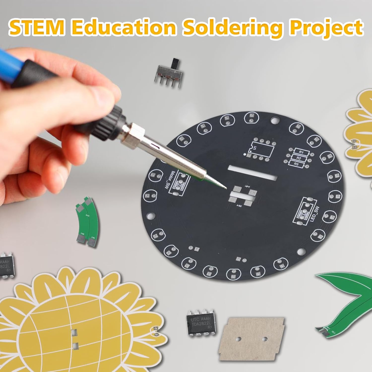 Light Chasing Sunflower Solder - Diy Electronics Gift Ideas reseña y precio
