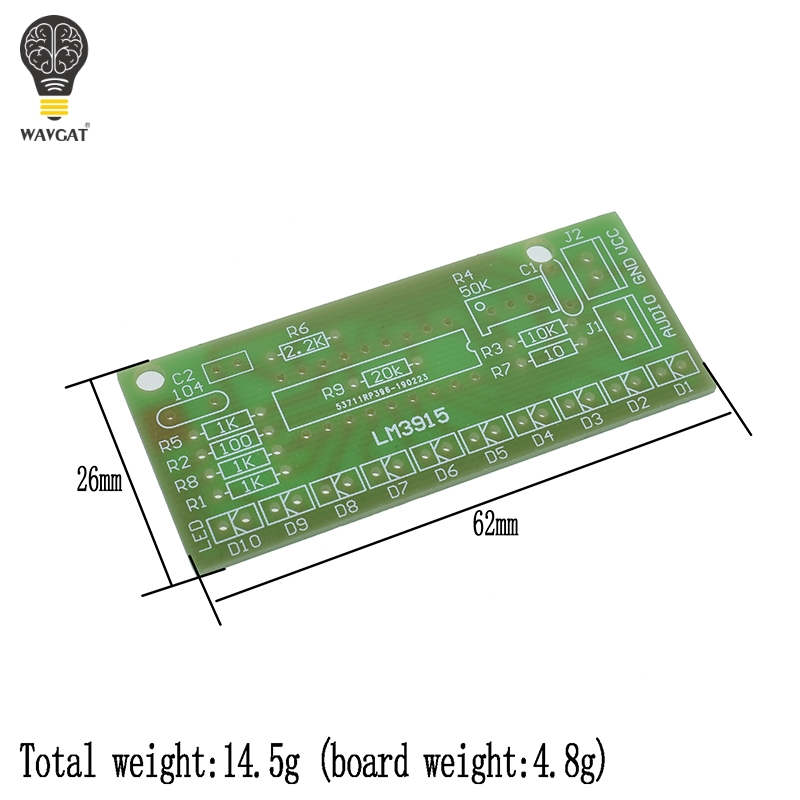 LM3915 DC 9V-12V 10 LED Sound  - Diy Electronics Lab reseña y precio