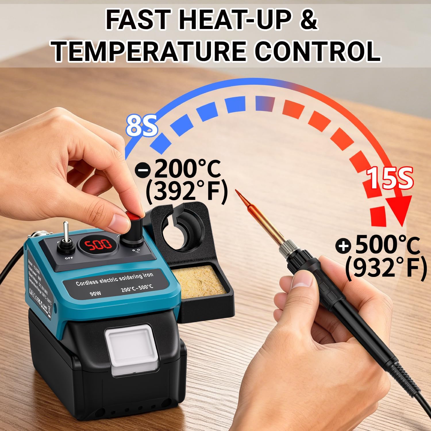 90W LED Digital Cordless Solde - Diy Electronics Tools reseña y precio