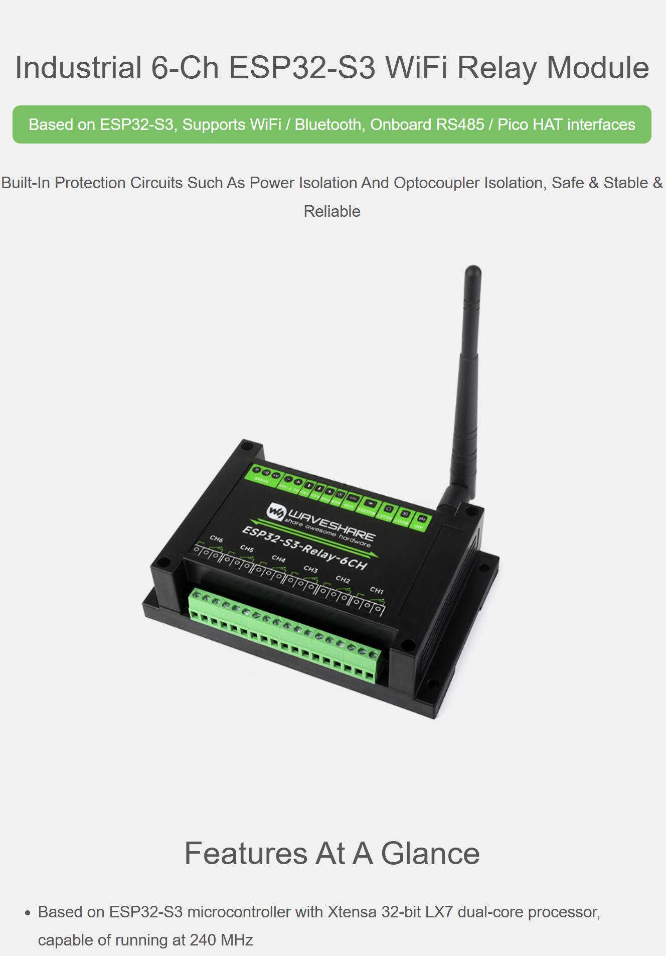 Industrial 6 relay Channel ESP - Esp32 Wifi Bluetooth reseña y precio