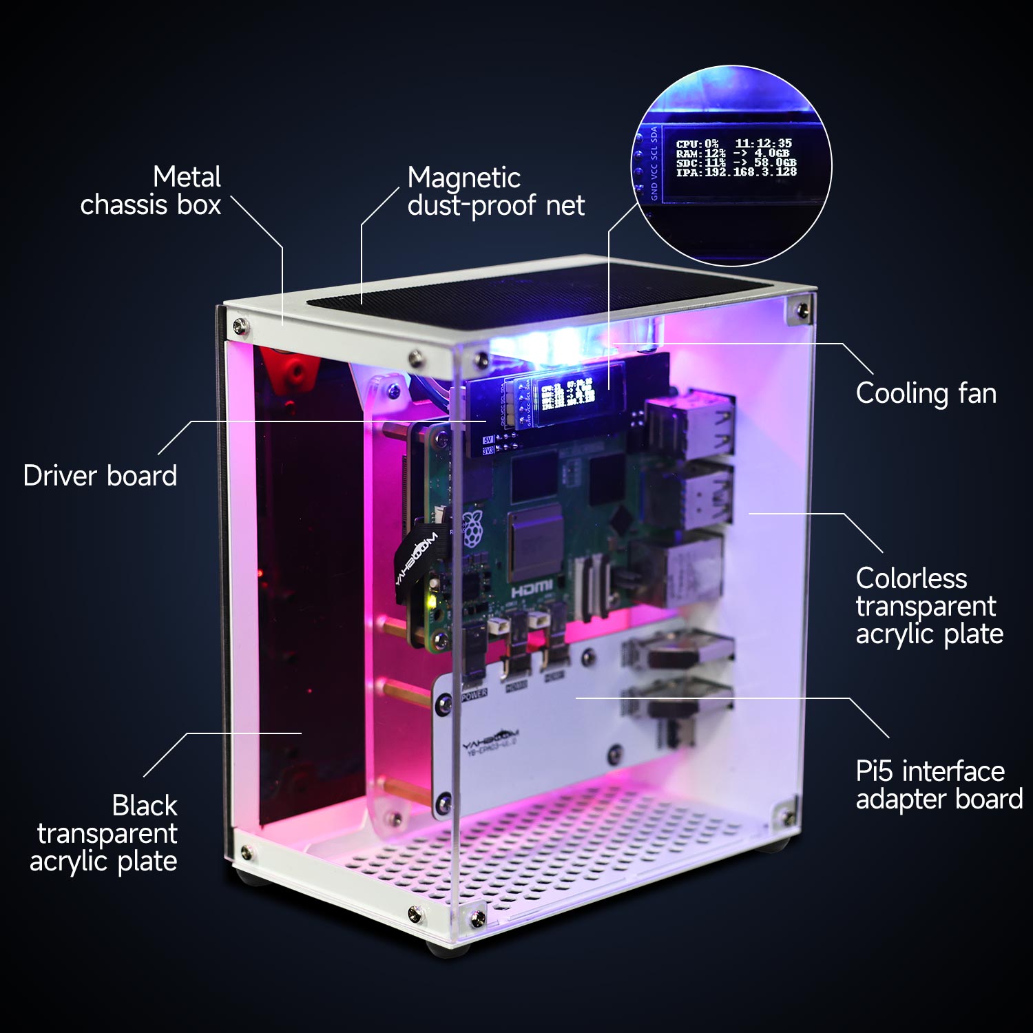 Raspberry Pi 5 Case Protective - Diy Electronics Raspberry Pi reseña y precio